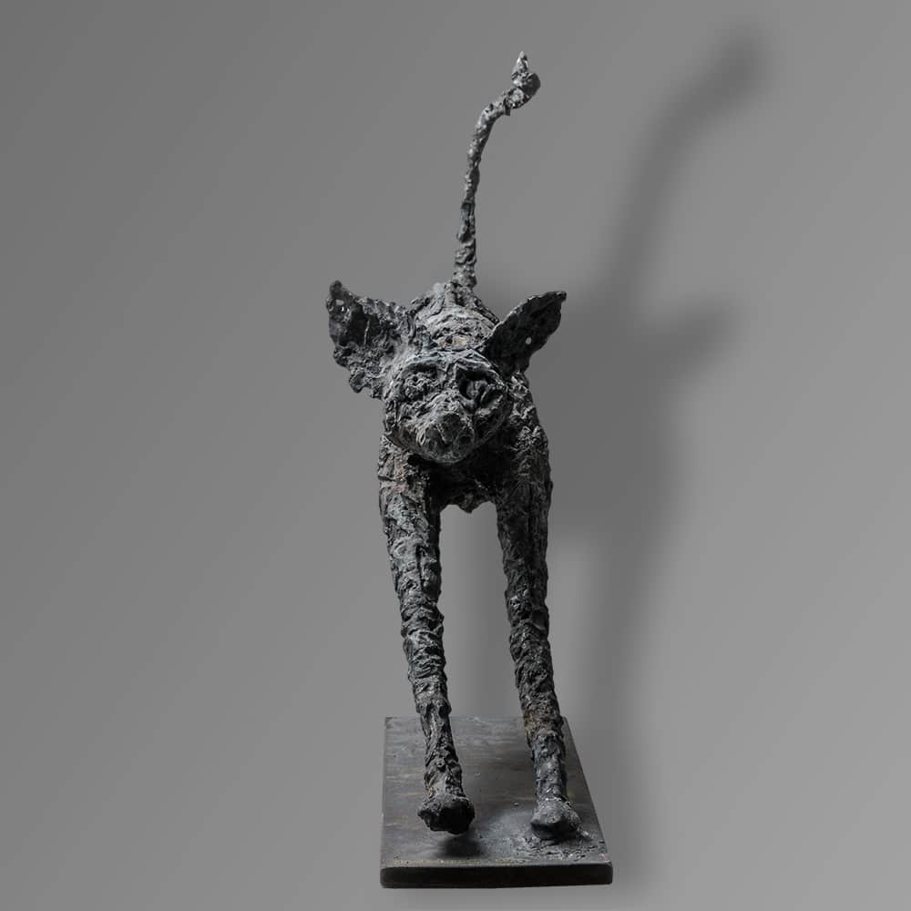 sculpture cat iron steel